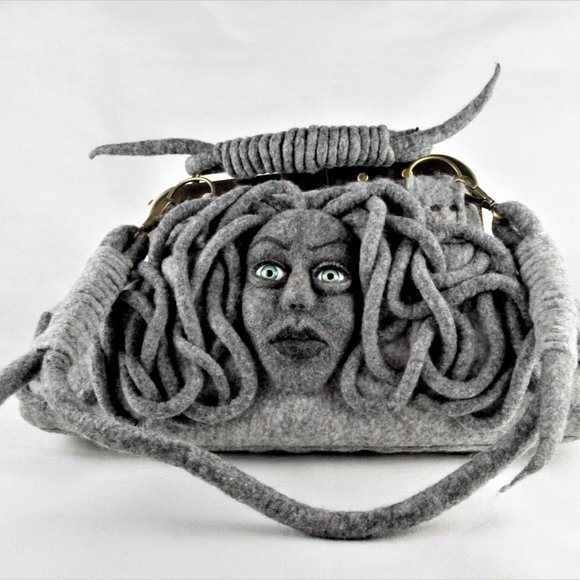 UNIQUE LARGE FELTED BAG RARE GIFT FOR WOMEN - Picture 2 of 14